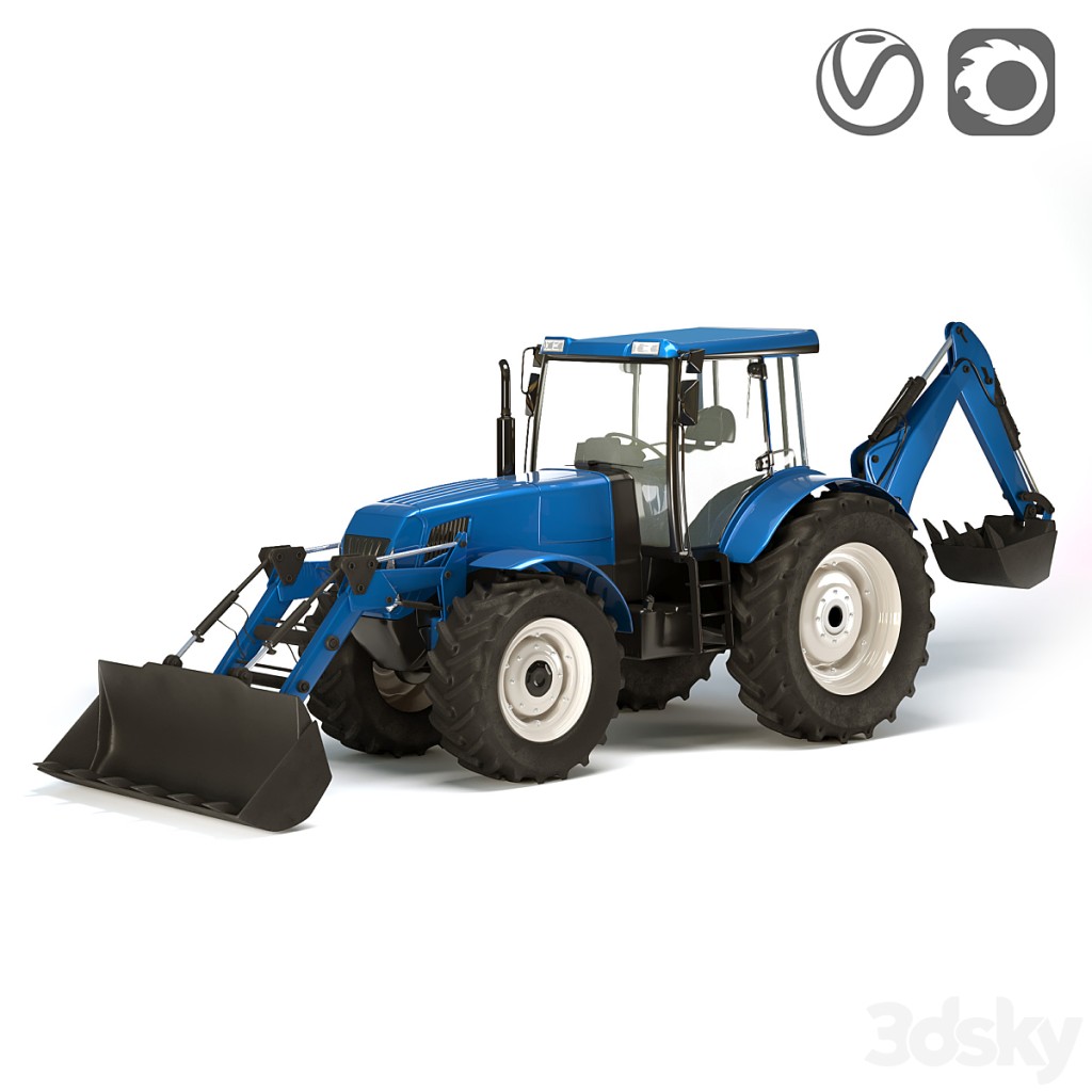 Tractor low / middle / high poly rigged