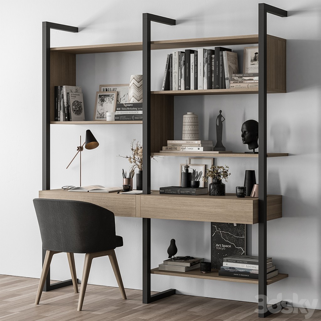 Home Office Desk and Rack Set - Office Furniture 325