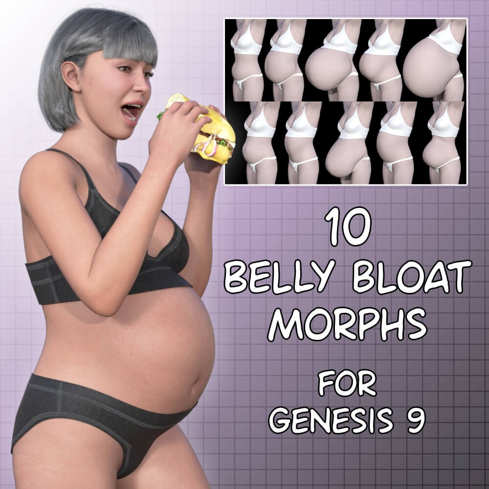 10 Belly Bloat Morphs for Genesis 9