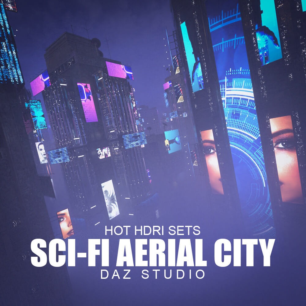 Hot HDRI Sets – Sci-Fi Aerial City – DAZ Studio
