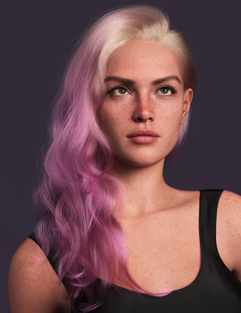 dForce Strand-Based Side Swept Glam Style Hair Color Expansion