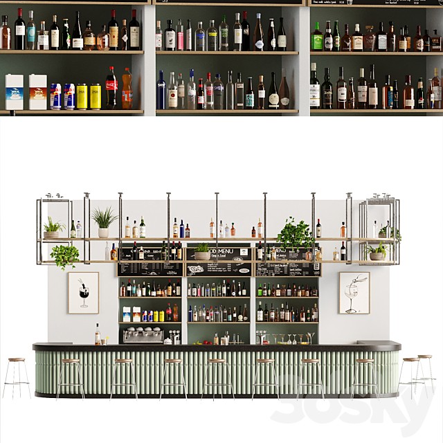 Bar 10 Hotle Bar (70 Bottles + Bar Items)