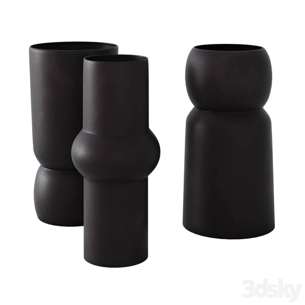 Vases Dali, Malevich and Gala black by Levadnaja Decor