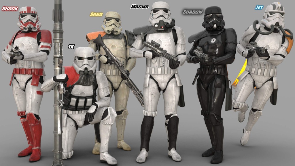 Stormtroopers Bundle for Genesis 8 & 9 Males + Weapons