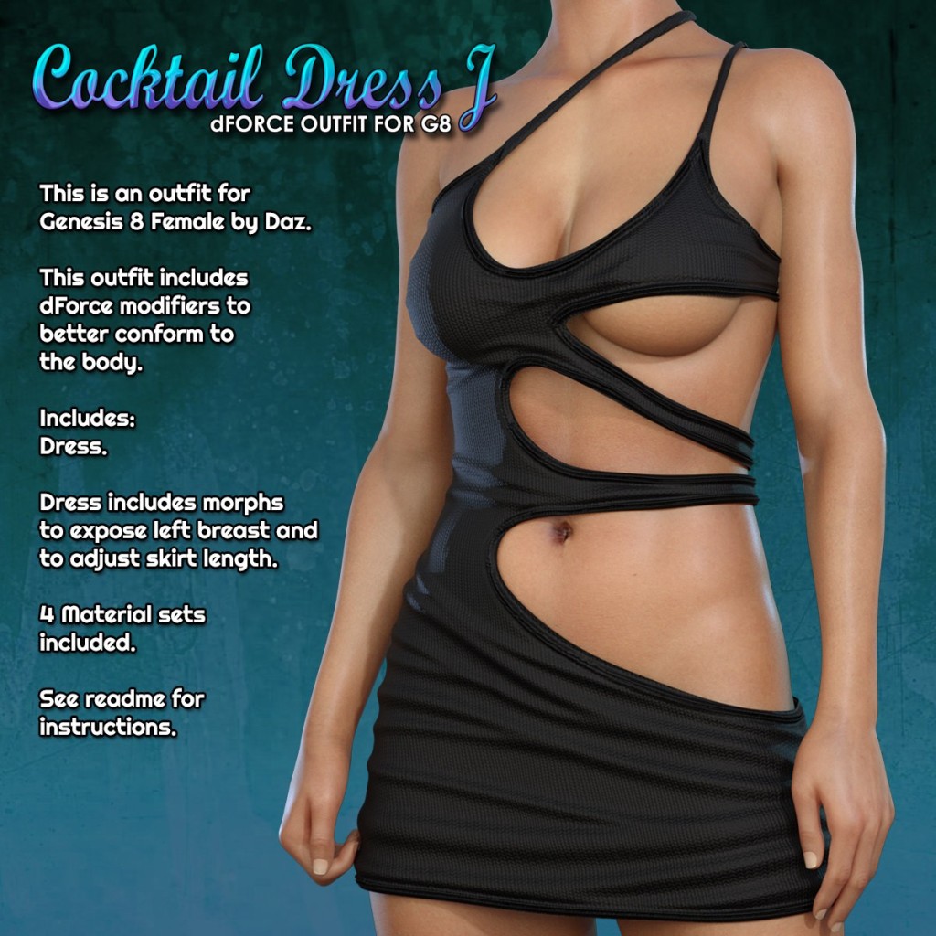 Exnem dForce Cocktail Dress J for Genesis 8 Female