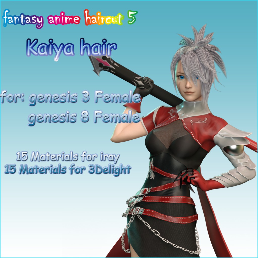 Fantasy Anime Haircut 5 Kaiya Hair for G3F G8F La Femme