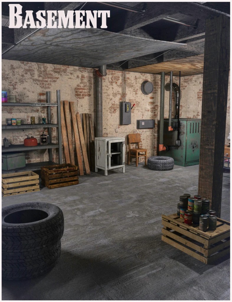 FG Dusty Basement With Poses For Genesis 8 Female(s)