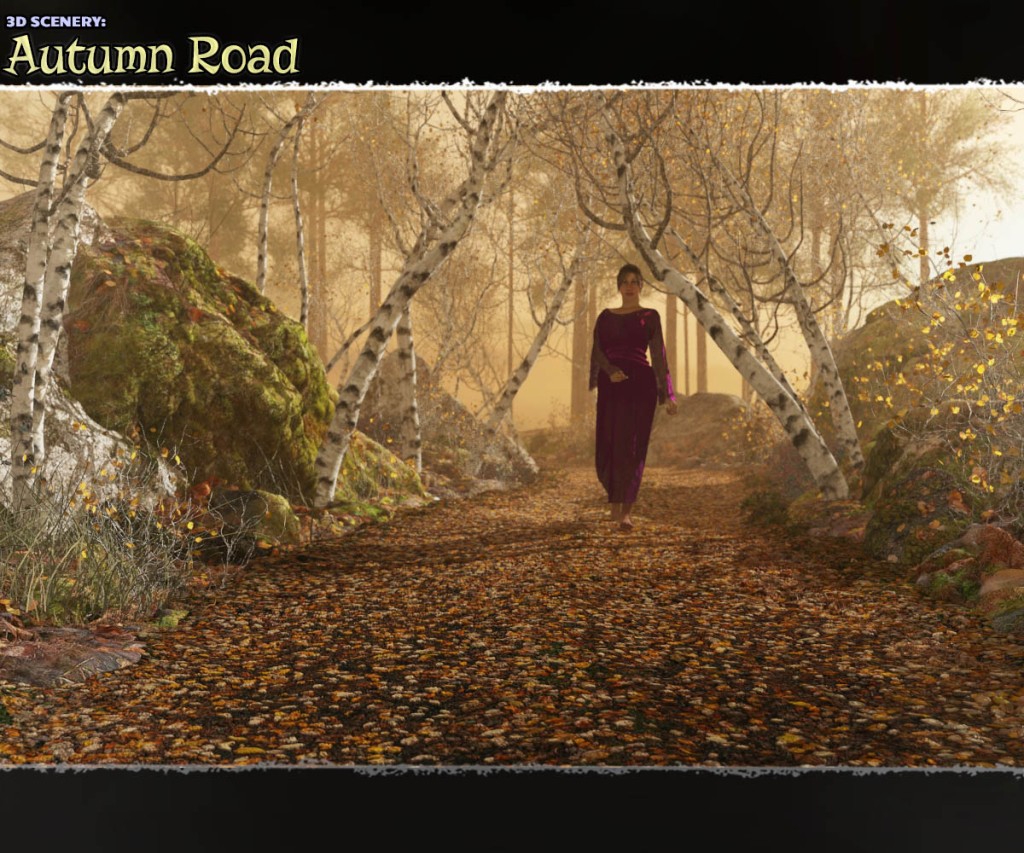 3D Scenery: Autumn Road