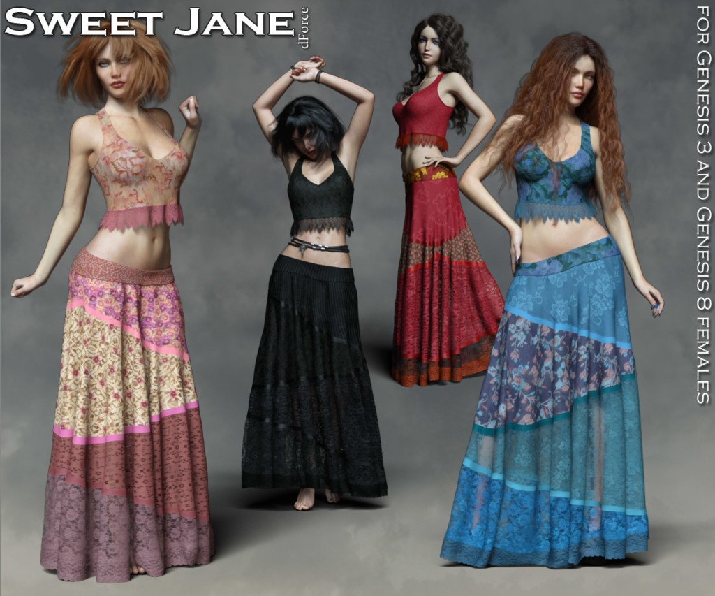 Sweet Jane for Genesis 3 and Genesis 8 Females