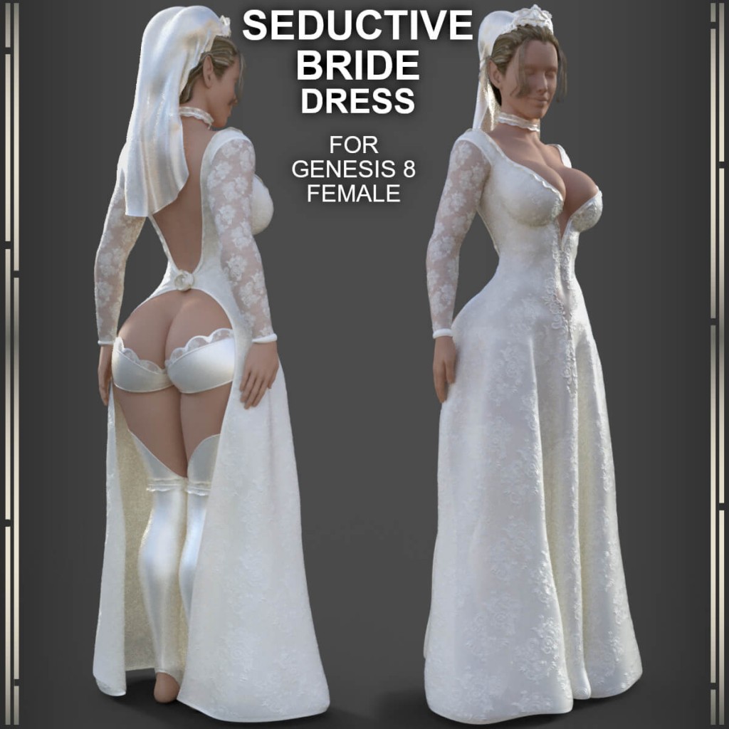 Seductive Bride Dress for Genesis 8 Female