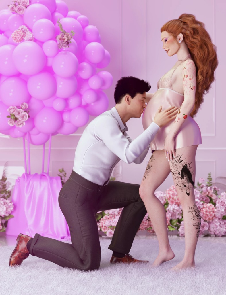 Expecting In Love Poses for Genesis 9 an 8 Female and Male