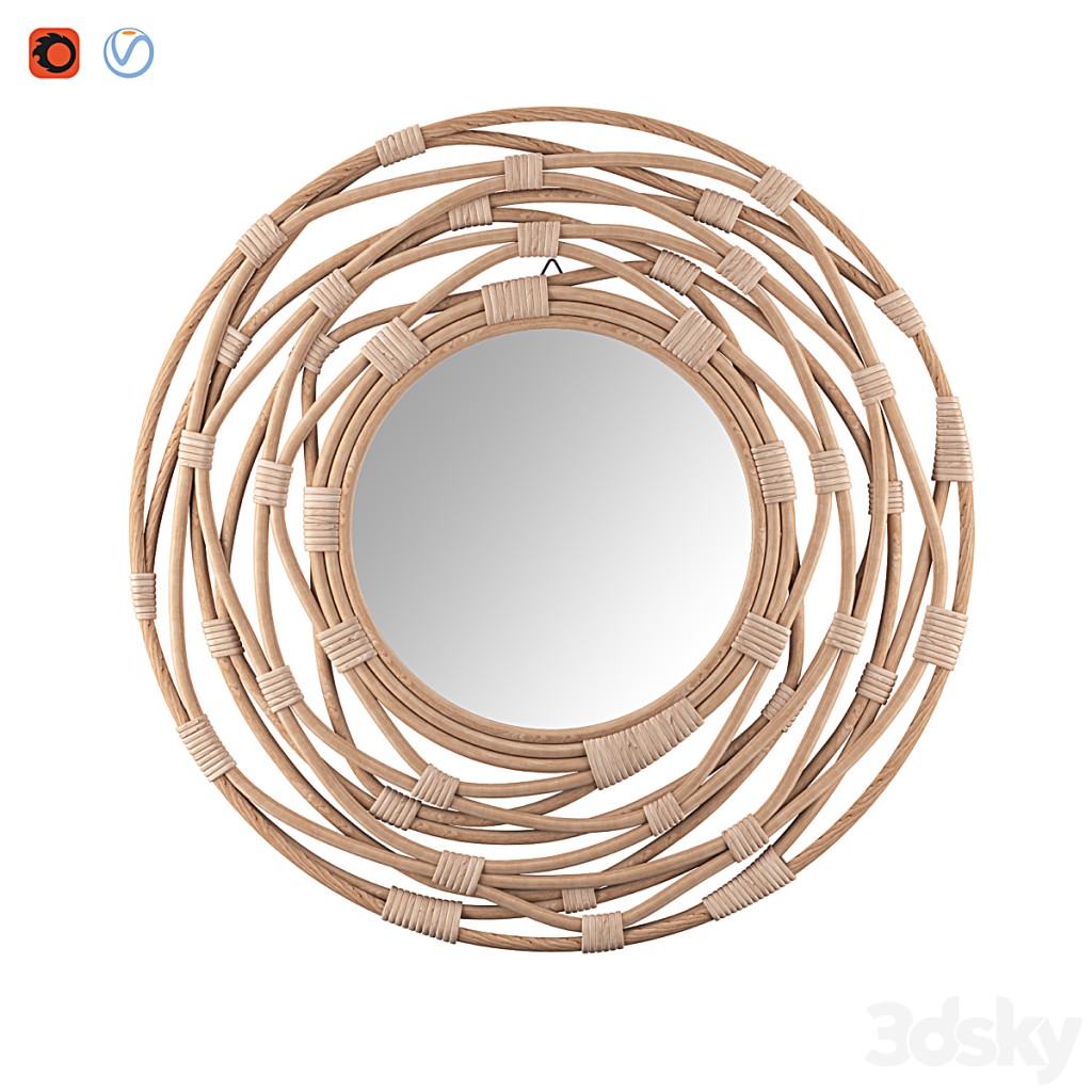Wall Mirror Burgis Rattan Natural