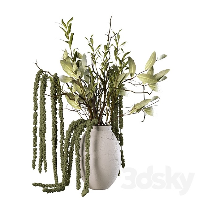 Bouquet with olive, eucalyptus and amaranth