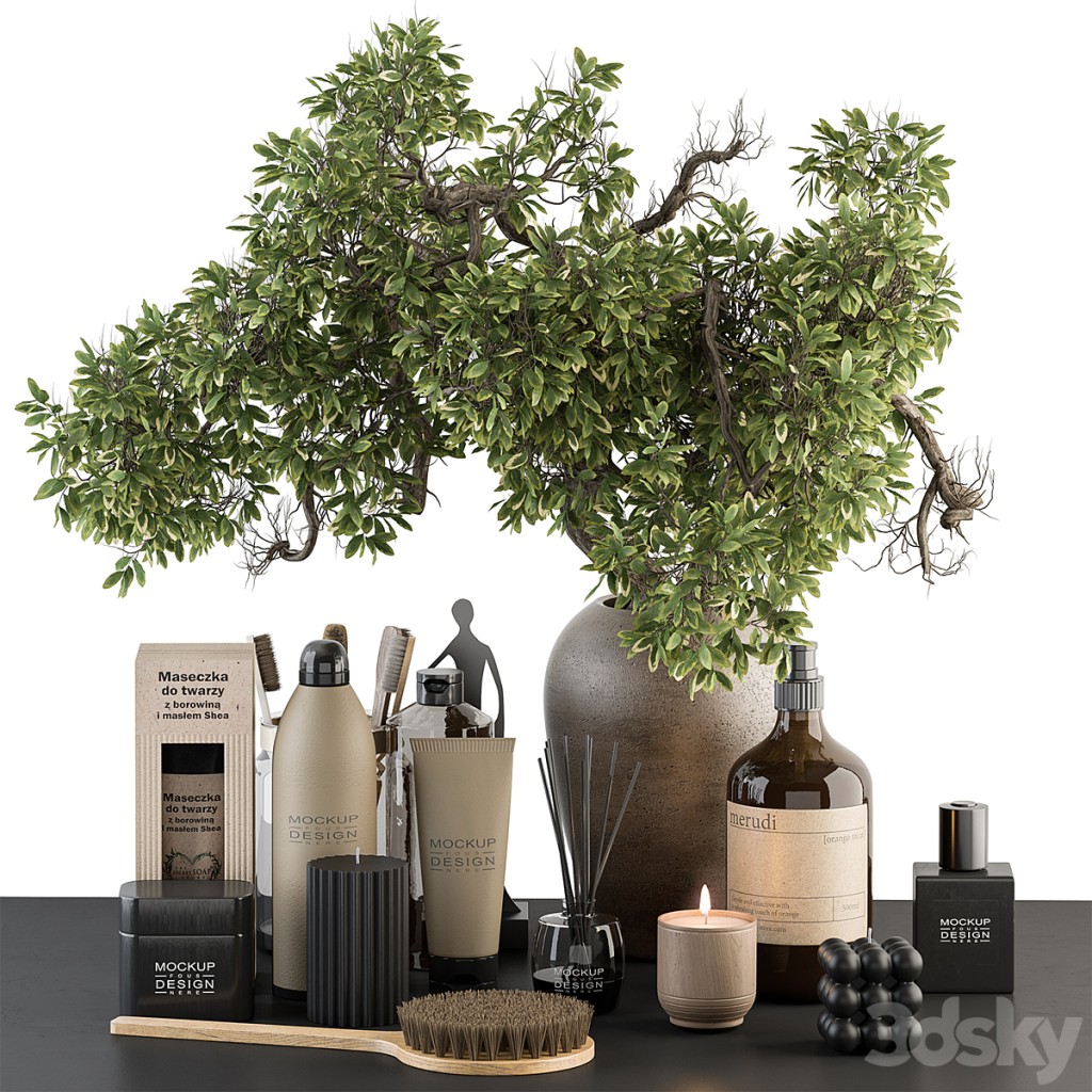 Bathroom accessory Set with Plants Set 27