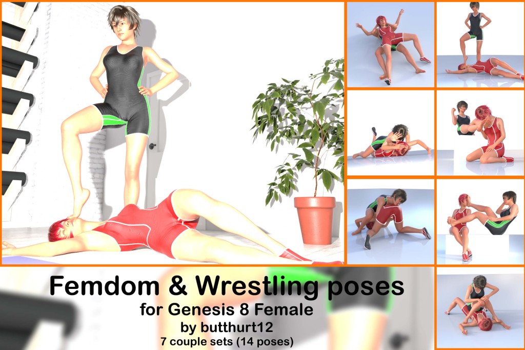 PACK 2: Femdom and Wrestling Poses for Genesis 8 Female(s)