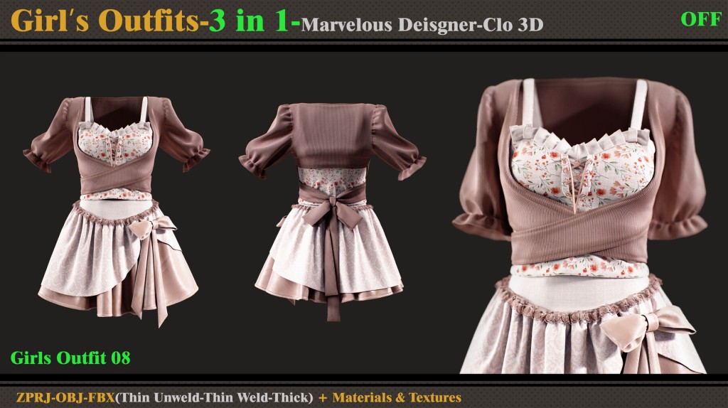Girl's Outfit 08 Marvelous Designer