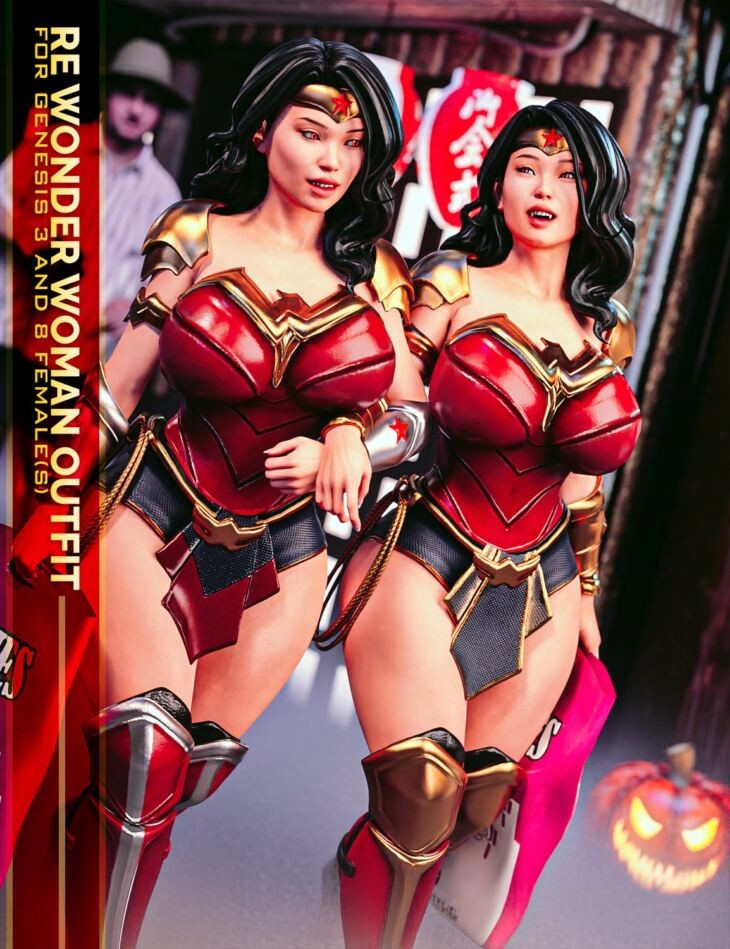 RE Wonder Woman Outfit For Genesis 3 And 8 Female(S)