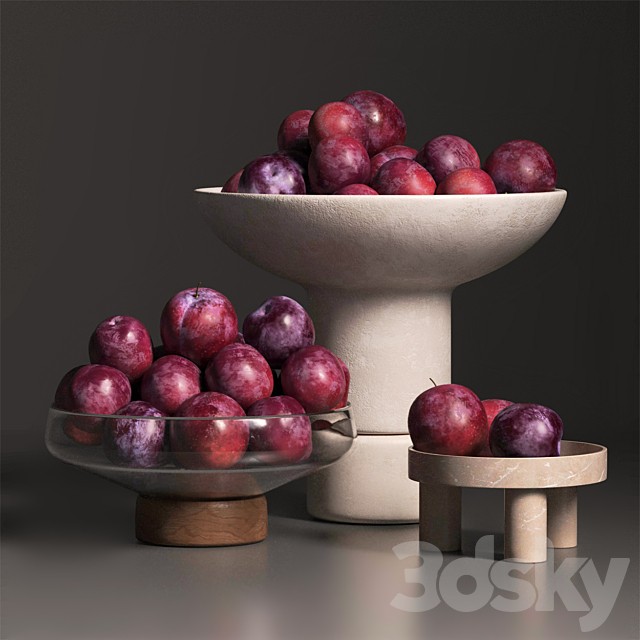 cherry plum in vases