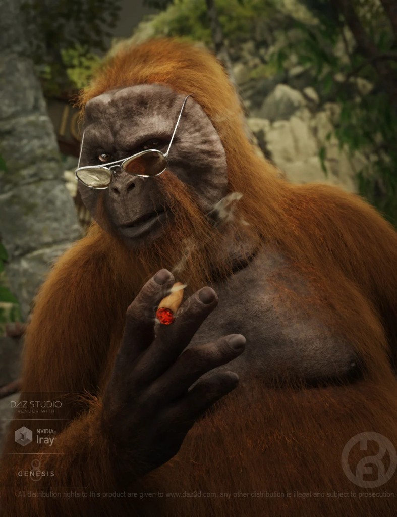 Ape World Orangutan with dForce Hair for Genesis 8