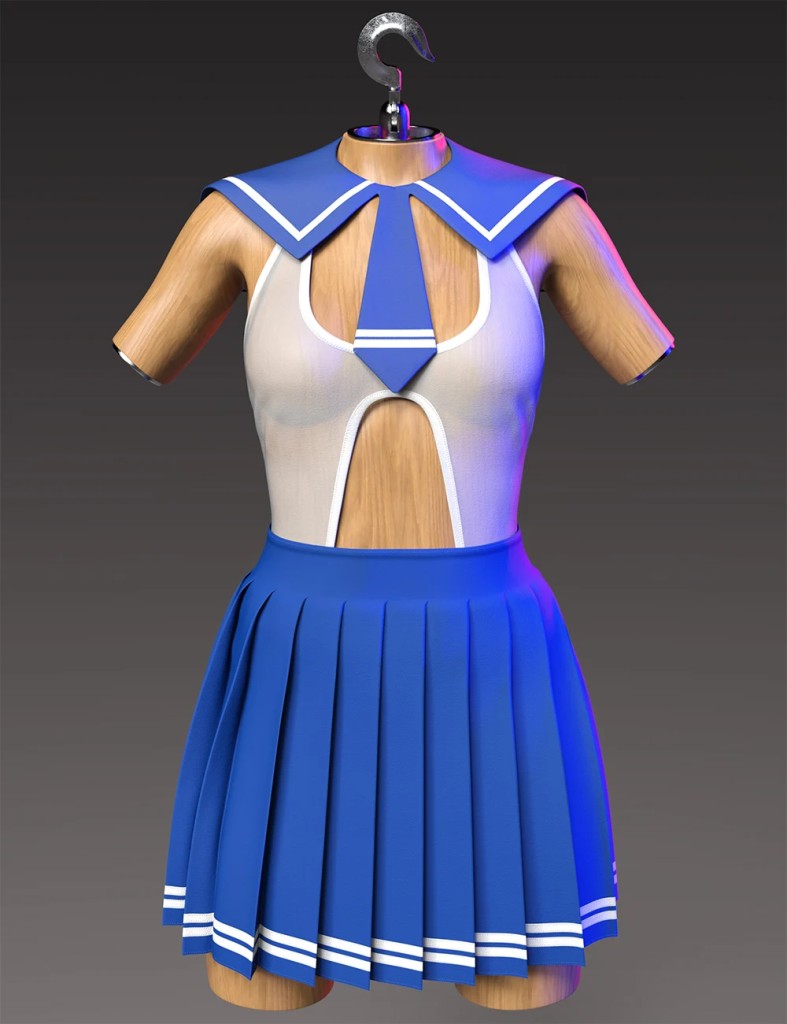 dForce GN JK Uniform for Genesis 9, 8.1, and 8 Female