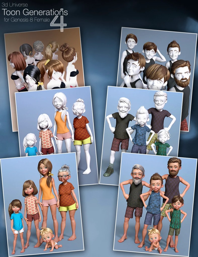 Toon Generations 4 Mega-Bundle for Genesis 8