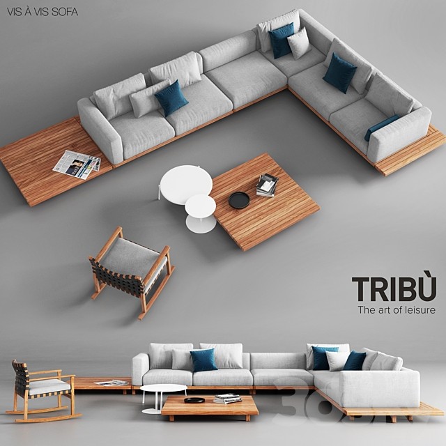 Tribu Vis a Vis Sofa and Rocking Chair