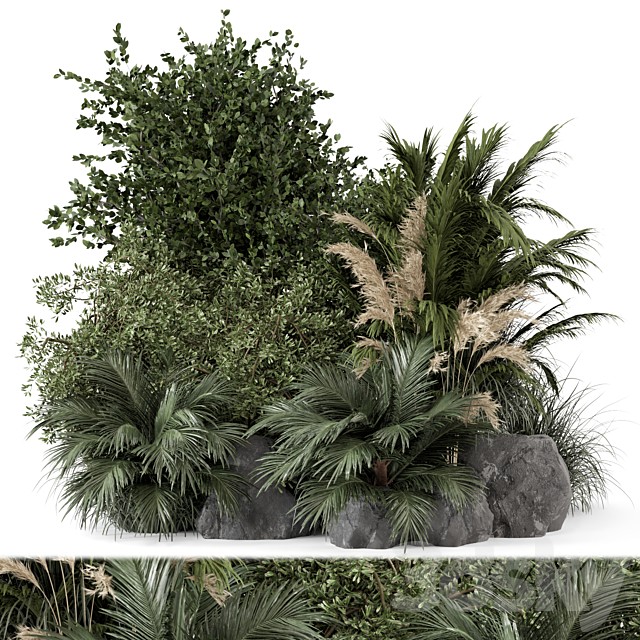 Outdoor Garden Set Bush and Tree - Garden Set 1918