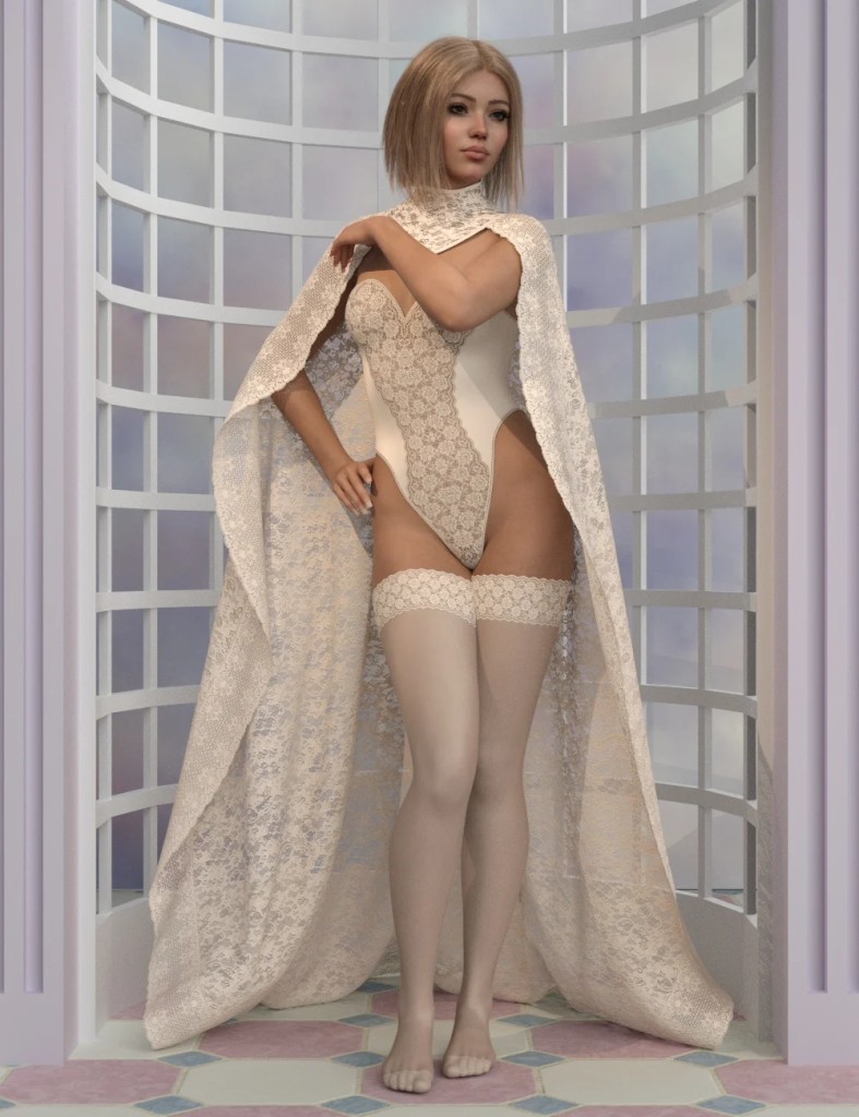 dForce High Neck Cape for Genesis 9