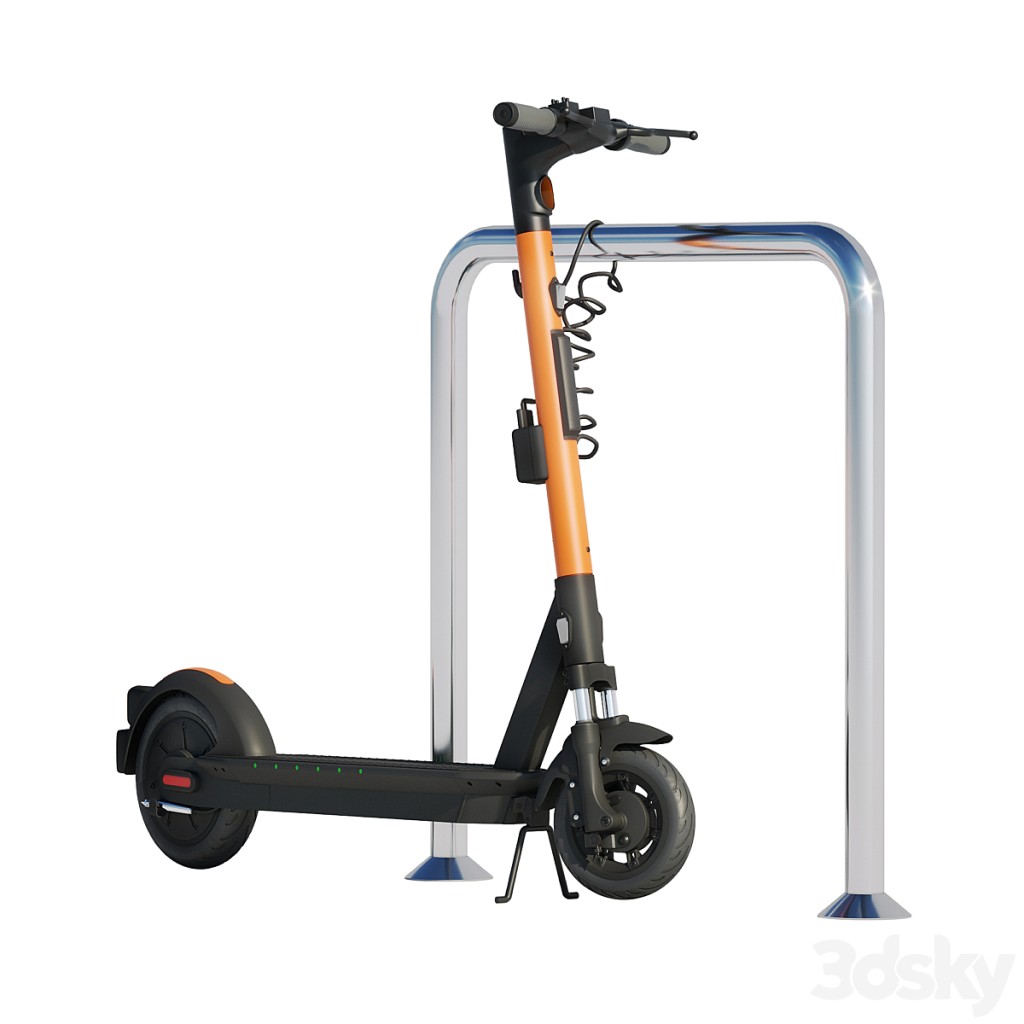 Ninebot MAX Pro electric scooter with parking column (kicksharing)