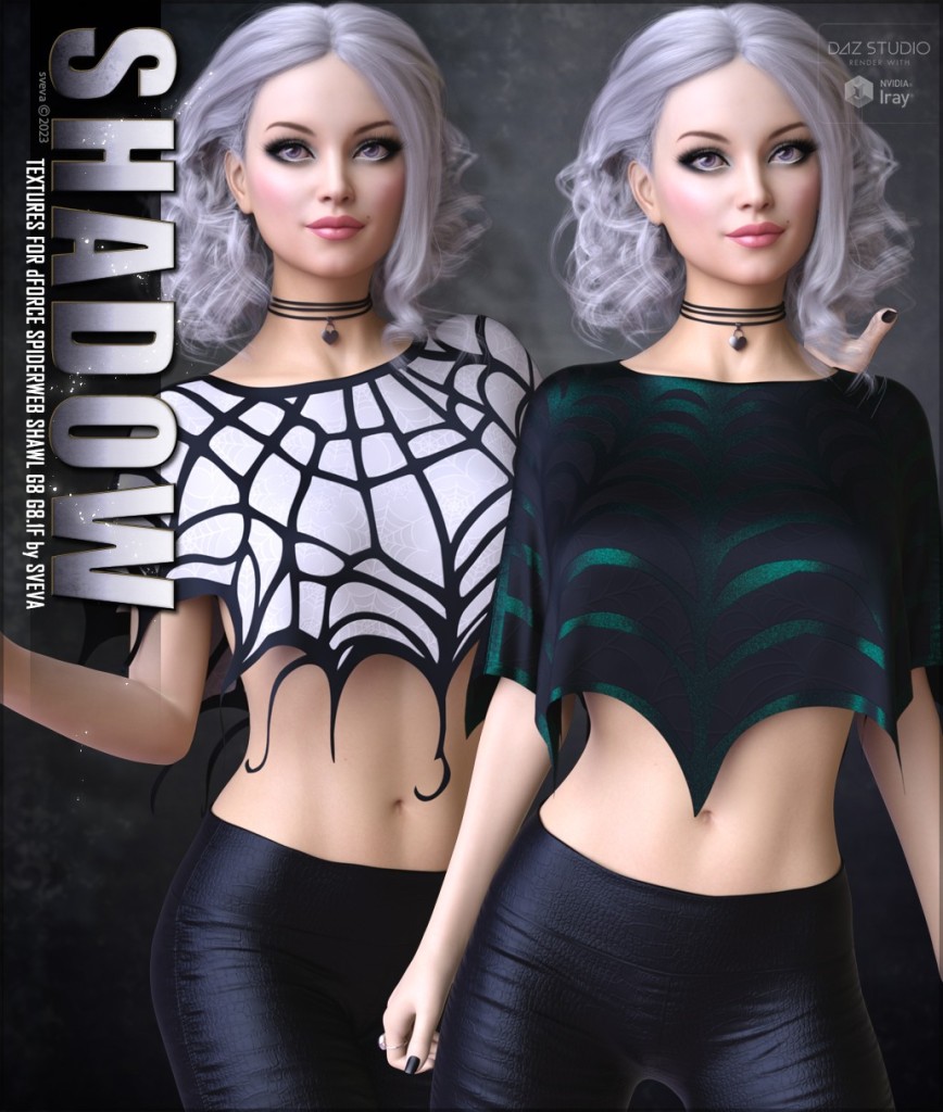 Shadow Textures for dForce Spiderweb Shawl