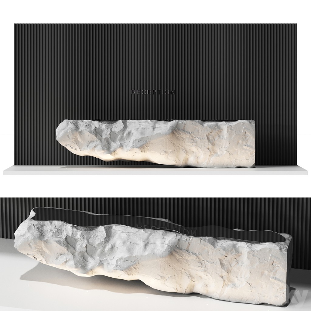 Reception desk natural rock 4