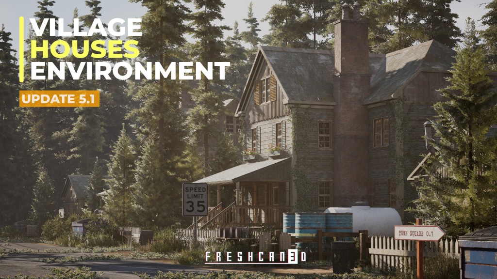[UE5.0] Village Houses Environment ( Village , Village House Interior , Modular Town )