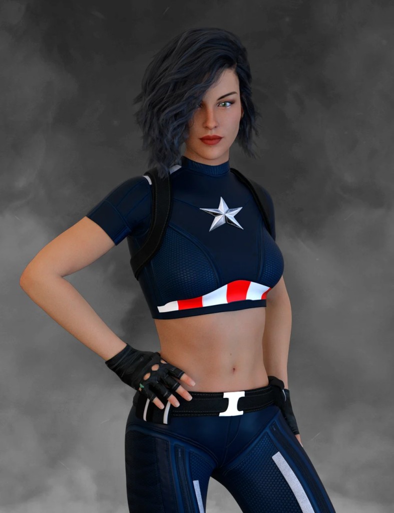 X-Fashion America Outfit for Genesis 8 Female(s) Texture Add-on
