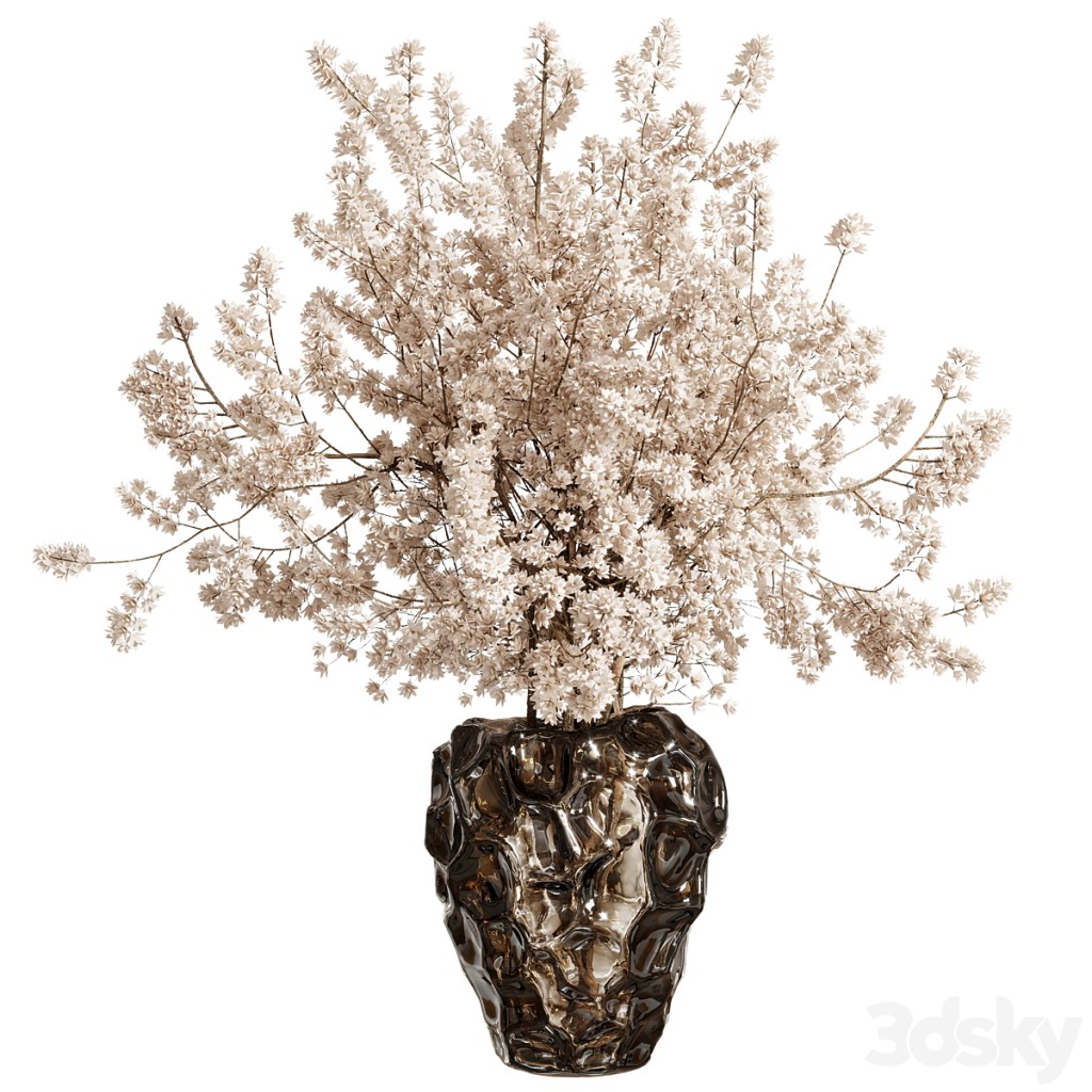 Bouquet of Flower Branch Glass Vase - Flower Set 108