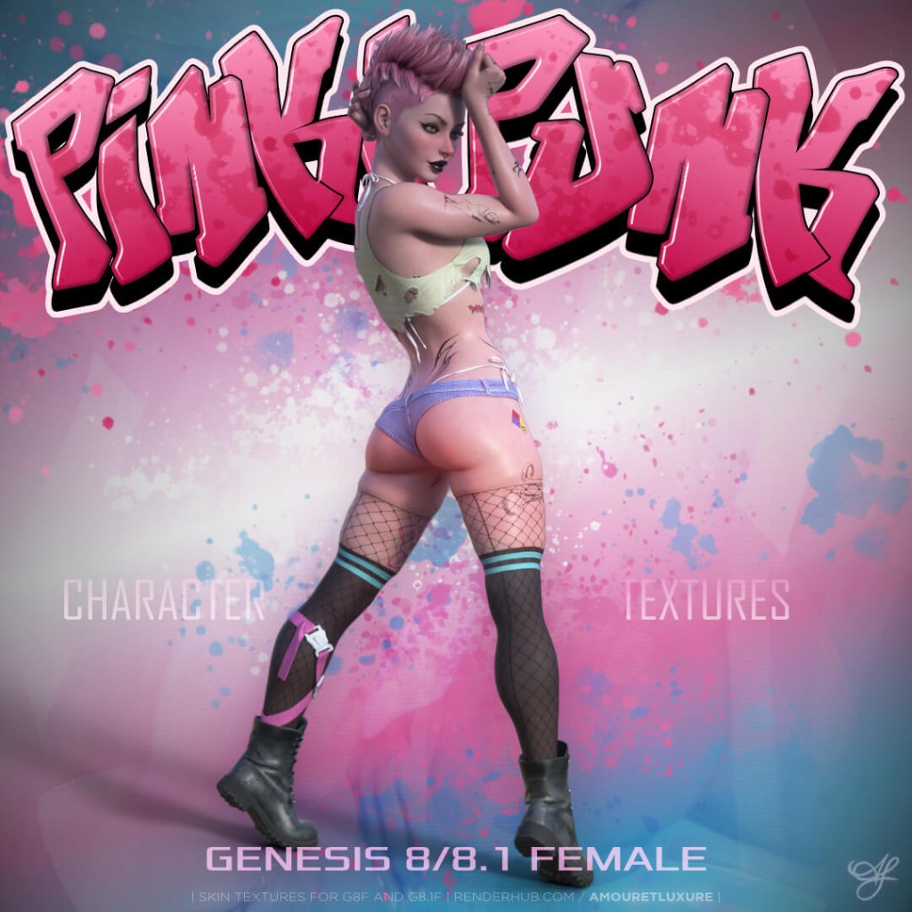 Pinki Punk Character Texture for Genesis 8/8.1 Female