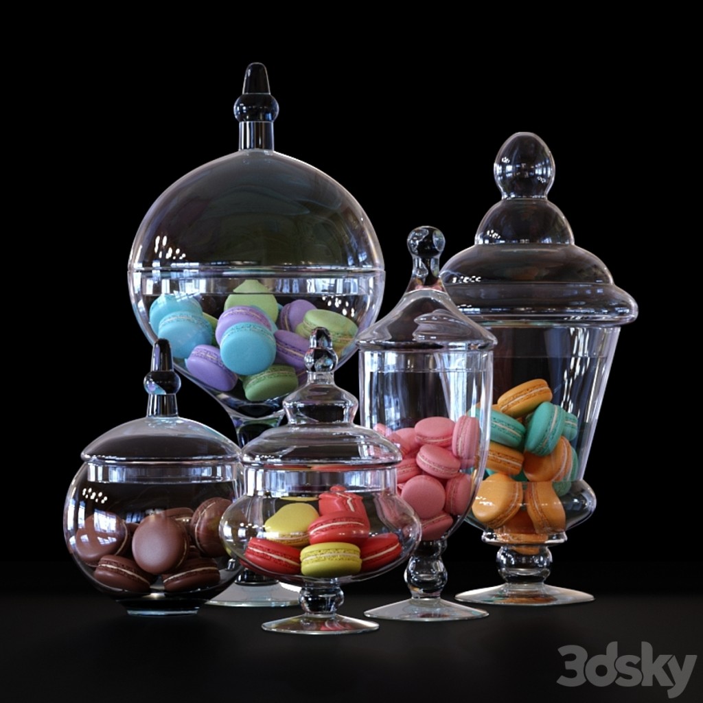 CYS Glass Candy Buffet Jar and Macaroons