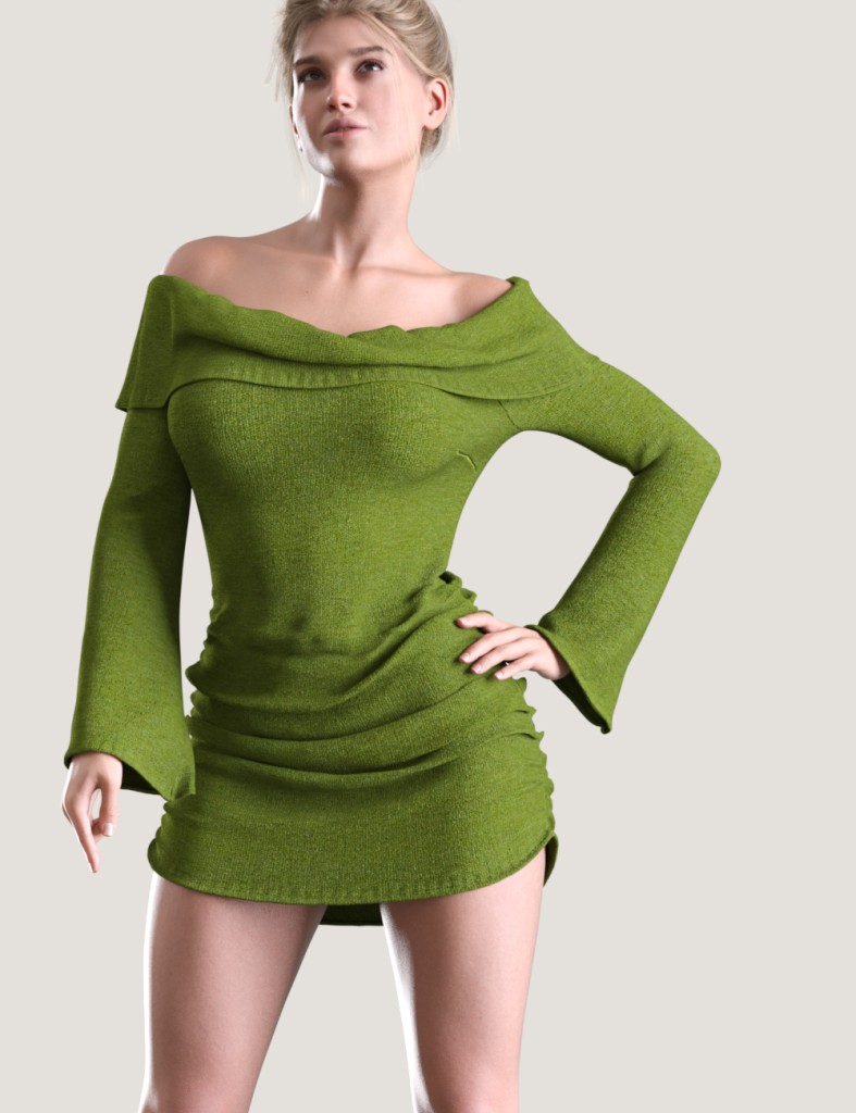 dForce TN Off Shoulder Dress for Genesis 9, 8, and 8.1 Female