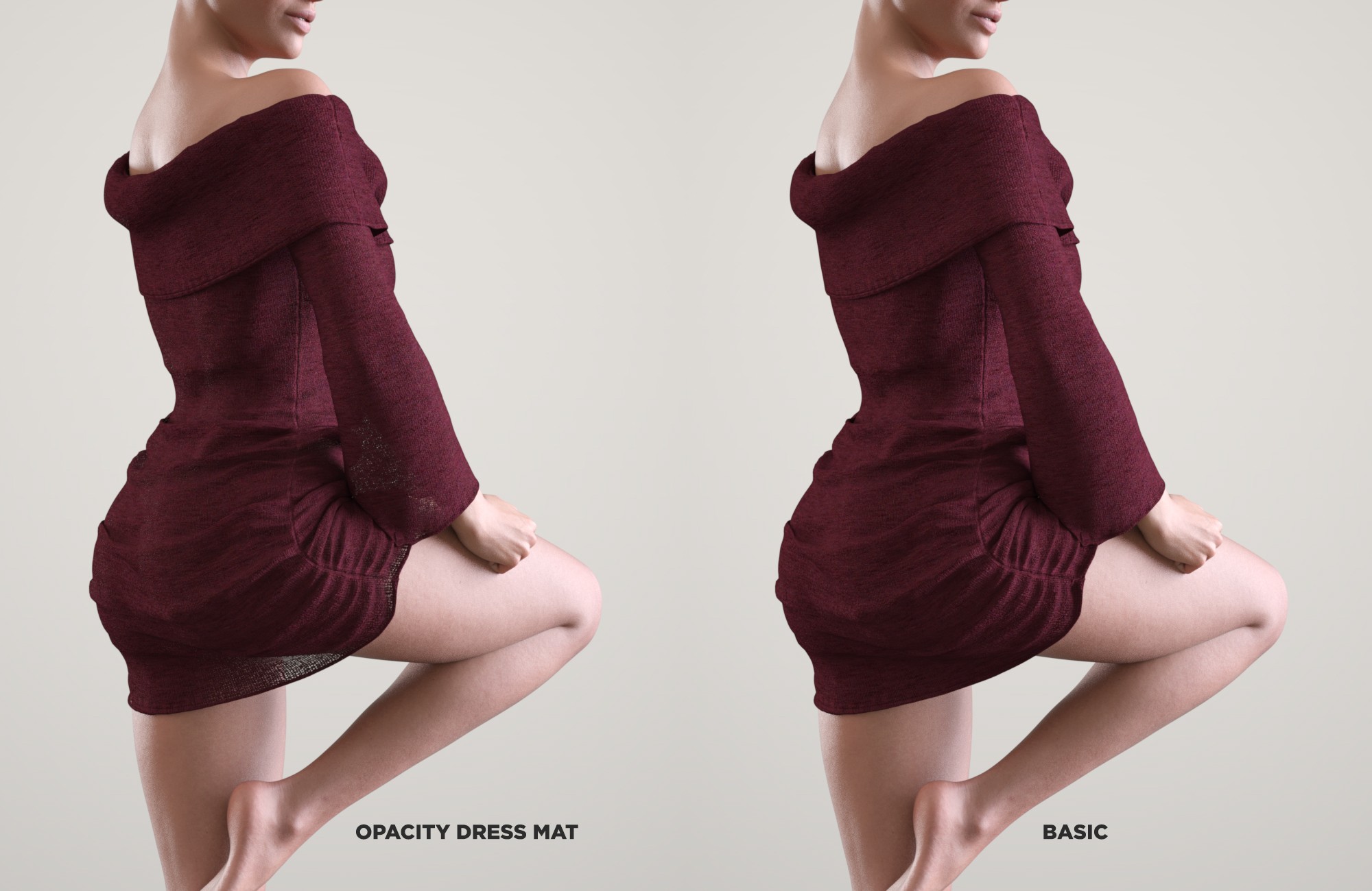 dForce TN Off Shoulder Dress for Genesis 9, 8, and 8.1 Female