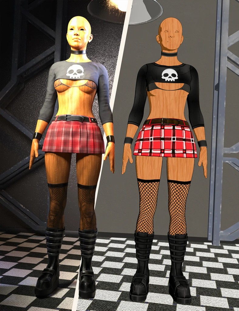 M3D dForce Punk Girl Outfit for Genesis 9