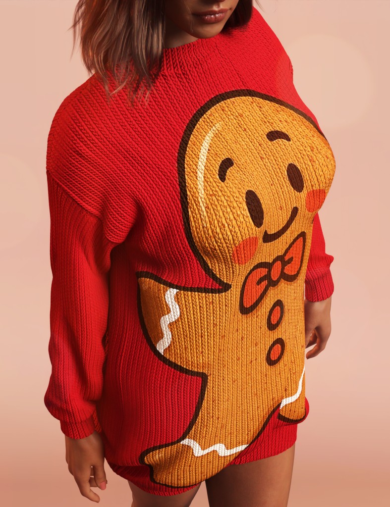 dForce M8 Xmas Sweater Dress for Genesis 9