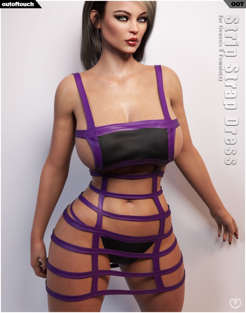 Strip Strap Dress for Genesis 8 Females