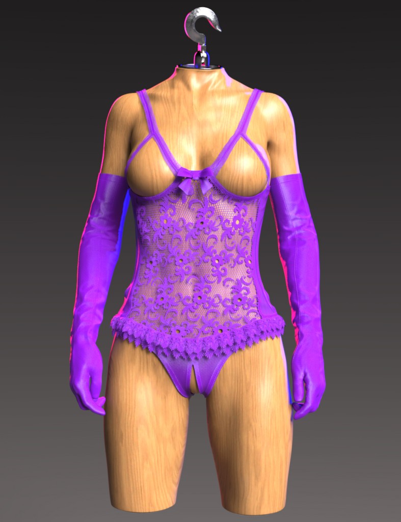 dForce GN Lace Openwork Bodysuit for Genesis 9, 8.1, and 8 Female