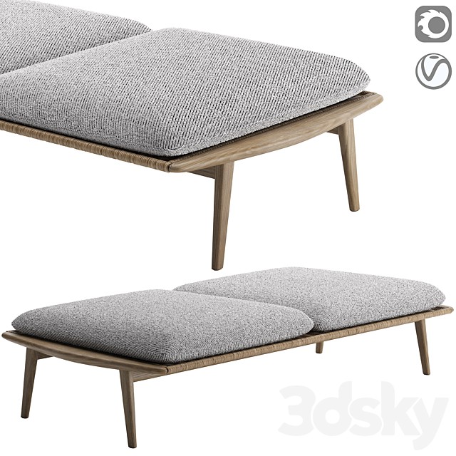 Fynn Outdoor Bench with 2 Cushions