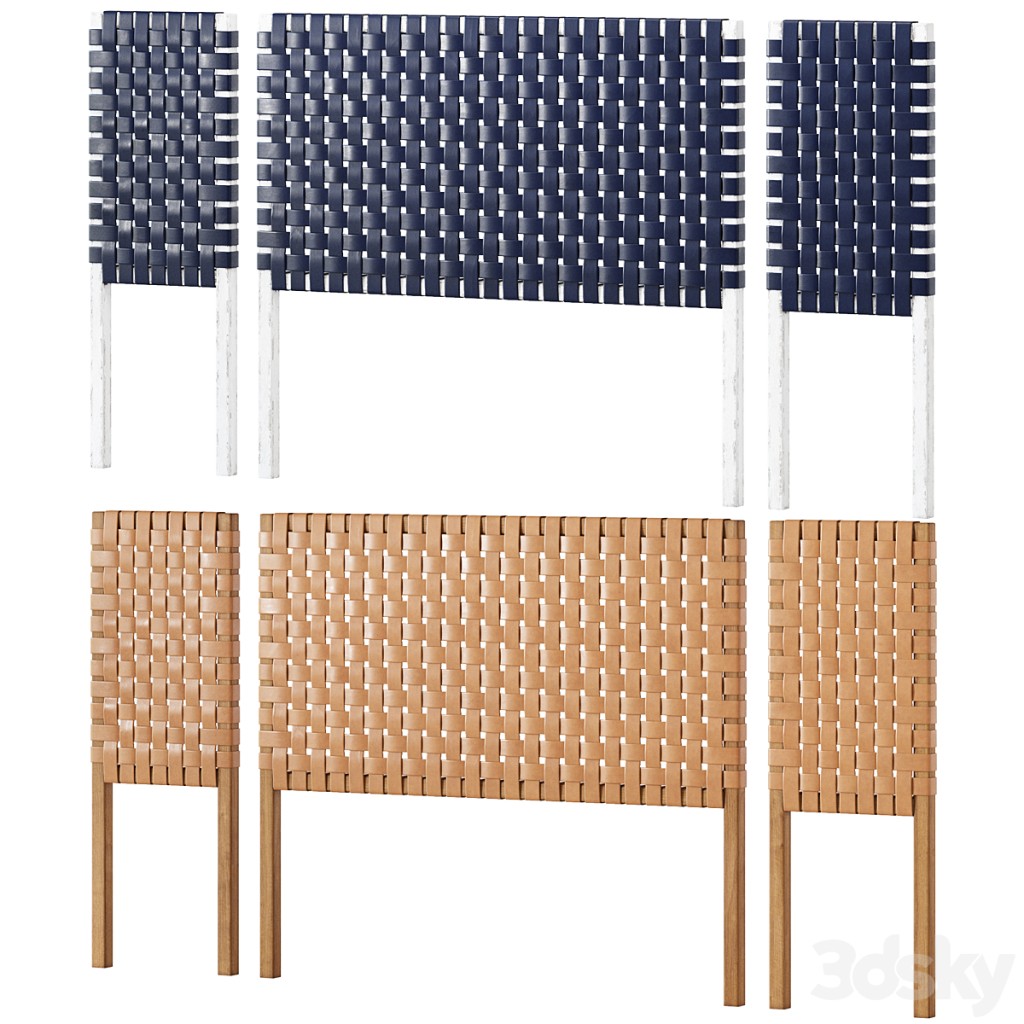 Leather weave bed headboard