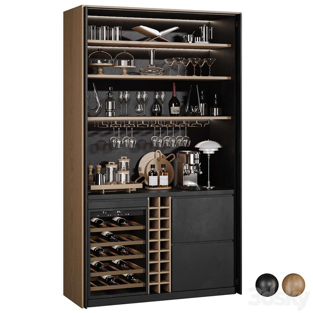 Hidden built in cabinet coffee bar2