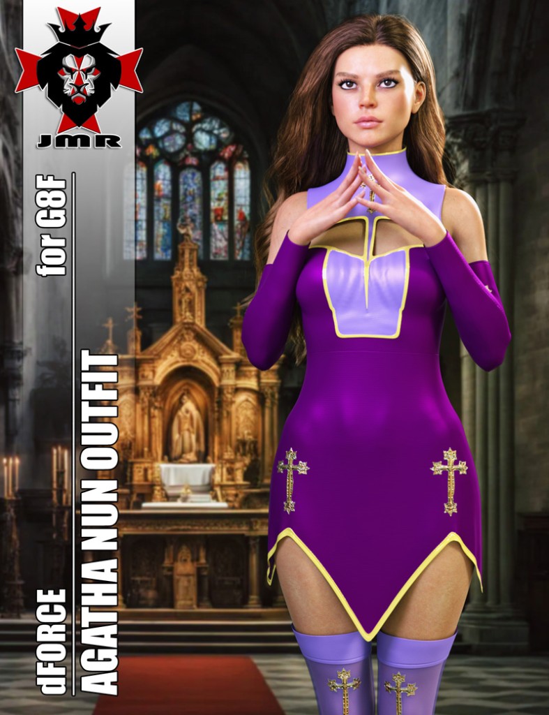 JMR dForce Agatha Nun Outfit for G8F