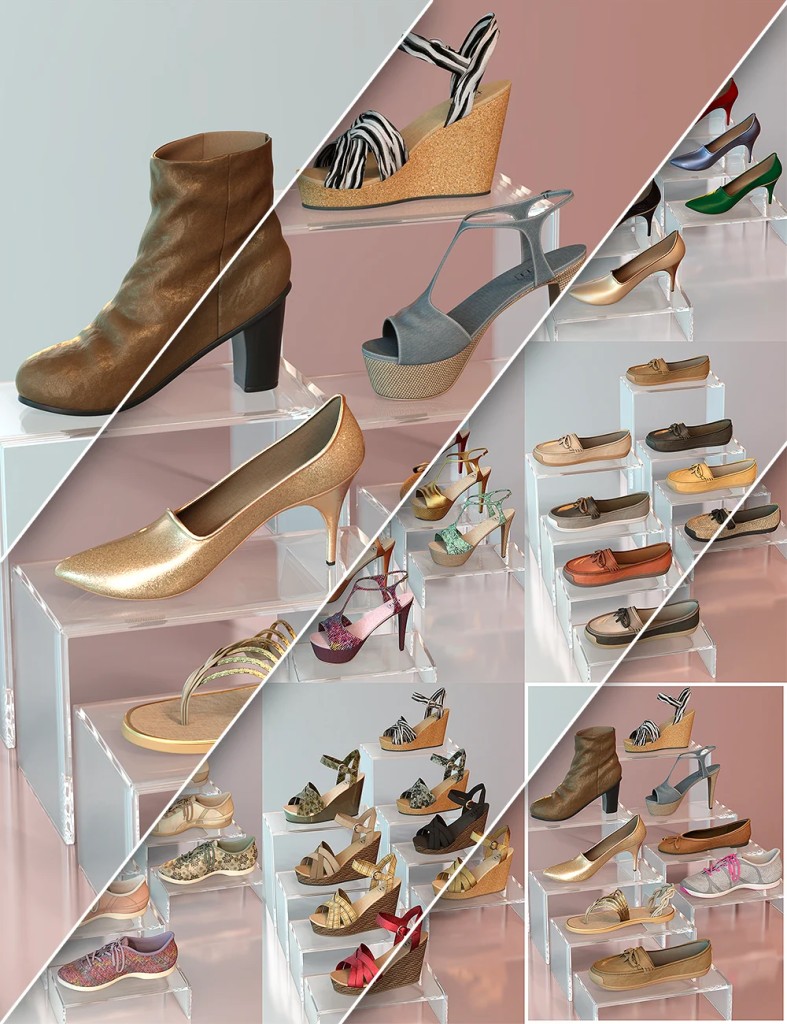 Shoe Closet 01 BUNDLE for Genesis 8 Females and Genesis 9