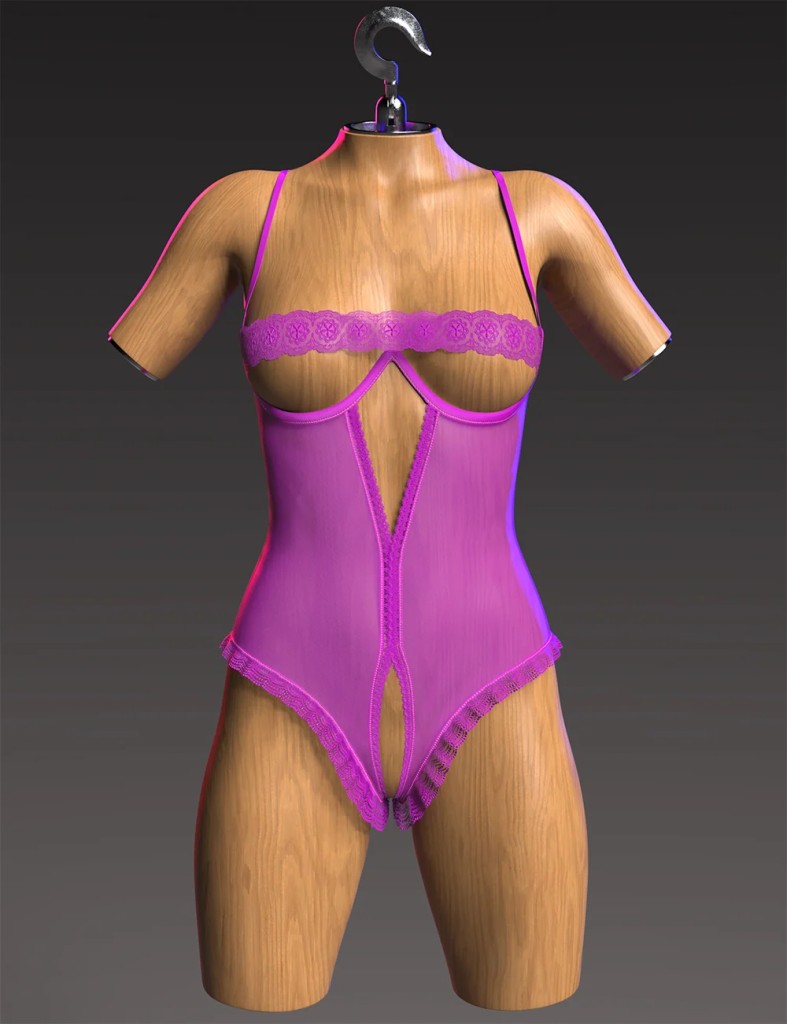 dForce GN Shadow Bloom Lace Bodysuit for Genesis 9, 8.1, and 8 Female