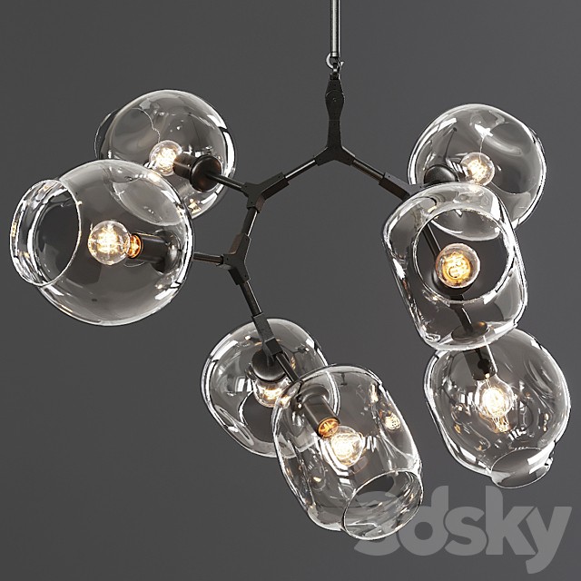 7-globe Branching Bubble Oil-rubbed Bronze and Clear Glass