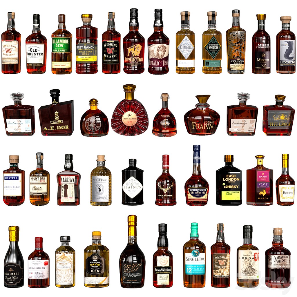 WHISKEY AND COGNAC BOTTLE COLLECTION NO7 40 BOTTLES